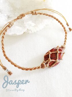 สร้อยข้อมือเชือกถักหินแจสเปอร์