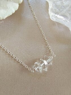 สร้อยคอเงินหินเฮอร์คิเมอร์ไดม่อน Herkimer Diamond