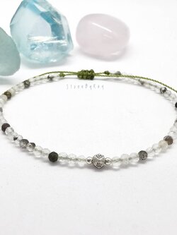 สร้อยข้อมือเชือกหินไหมดำ Black Tourmaline Quartz