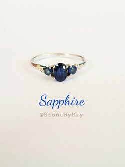 แหวนเงินแท้พลอยไพลิน Sapphire