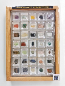 ชุดหินสะสม35ชนิดพร้อมกล่องไม้