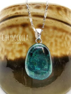 สร้อยคอเงินจี้หินคริสโซโคล่า