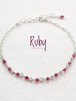 สร้อยข้อมือเงินพลอยทับทิม(Ruby)