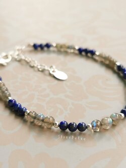 สร้อยข้อมือหินลาบราโดไลท์+ลาพิสลาซูลี