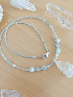 สร้อยคอหินหยกกับจี้พระพิฆเนศคริสตัลควอตซ์