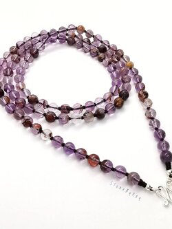 สร้อยคอปะคำ108หินอเมทิสต์คาค็อกซีไนท์