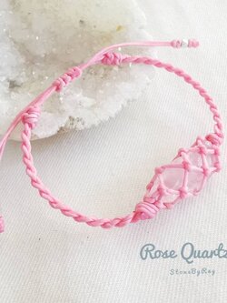 สร้อยข้อมือเชือกถักหินโรสควอตซ์