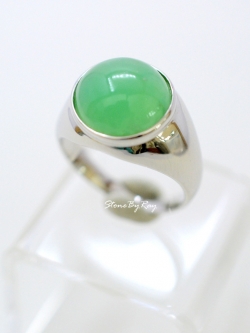 แหวนเงินแท้หินคริสโซเพรส Chrysoprase