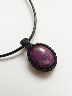 สร้อยคอจี้เชือกถักหินซูกิไลท์(Sugilite)