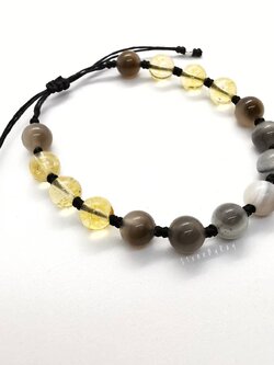 สร้อยข้อมือเชือกถักหินซิทรินกับหินซาร์โดนิก