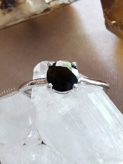 แหวนเงินหินสะเก็ดดาว Tektite