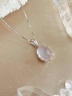 สร้อยคอเงินจี้หินโรสควอตซ์ Rose Quartz