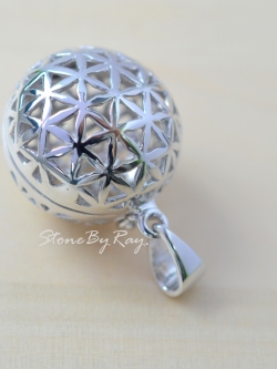 จี้ล็อกเก็ตเงินFlower of life(จี้เปิดได้)