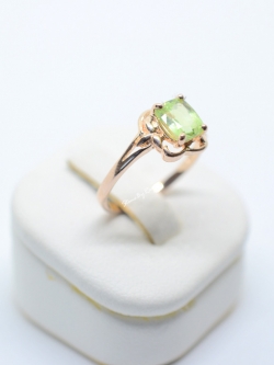 แหวนเงินชุบพิ้งโกลด์หินกรีนอเมทิสต์