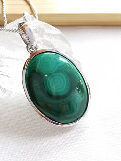 สร้อยคอเงินจี้หินมาลาไคต์