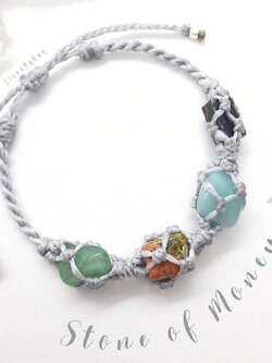 สร้อยข้อมือเชือกถักหินเสริมการเงิน