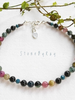 สร้อยข้อมือเชือกถักหินทัวมาลีน