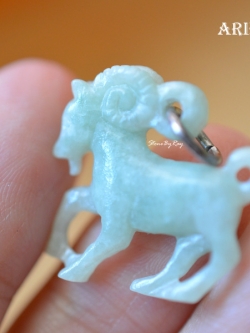 สร้อยคอเงินจี้หินแกะสลักราศีเมษ(Aries)