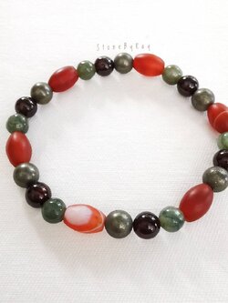 สร้อยข้อมือหินคาเนเลี่ยน,โกเมน,หยก,ไพไรต์