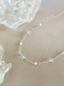 สร้อยคอเงินหินเฮอร์คิเมอร์ไดม่อน Herkimer Diamond