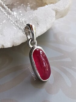 สร้อยคอเงินจี้พลอยทับทิม Ruby