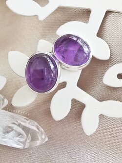 ต่างหูเงินหินอเมทิสต์ Amethyst