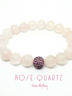 สร้อยข้อมือหินโรสควอตซ์