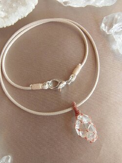 สร้อยคอเชือกจี้หินเฮอร์คิเมอร์ไดม่อน Herkimer Diamond