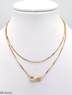 สร้อยอิตาลี18kแท้ ลายบ๊อคเชน รุ่นเล็ก 0.8mm