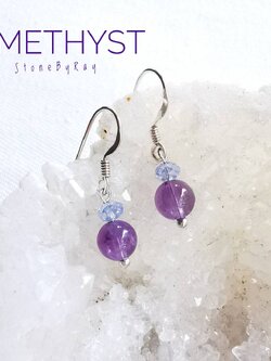 ต่างหูเงินหินอเมทิสต์