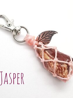 พวงกุญแจเชือกถักหินแจสเปอร์ Jasper