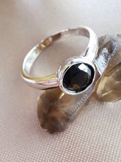 แหวนเงินหินสะเก็ดดาว Tektite