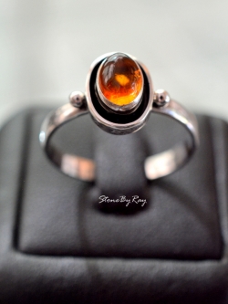 แหวนเงินดีไซน์กับอำพันแท้