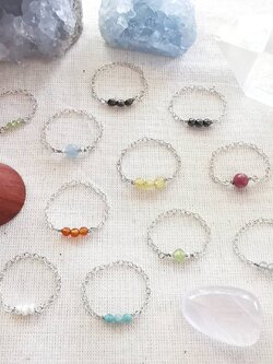 แหวนเงิน+หินพลอยแท้เม็ดเล็กน่ารัก Tiny Gemstone Rings.