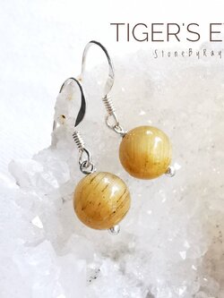 ต่างหูเงินหินตาเสือ (Tiger's Eye)