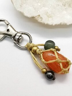 พวงกุญแจหินคาเนเลี่ยนขัดเงา Carnelian