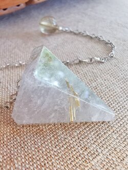 เพนดูลั่มหินไหมทอง Rutilated Quartz