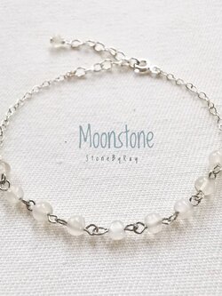 สร้อยข้อมือเงินหินมูนสโตน