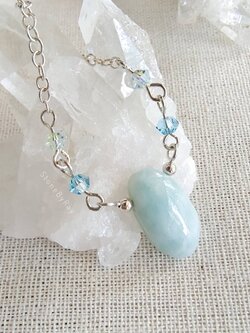 สร้อยคอเงินจี้หินลาริมาร์ Larimar