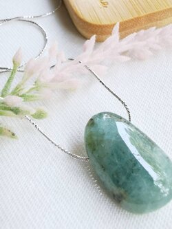 สร้อยคอเงินจี้หินอความารีน