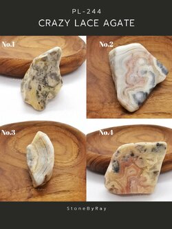 หินเครซี่เลสอาเกตก้อนธรรมชาติขัดเงา (Crazy Lace Agate)