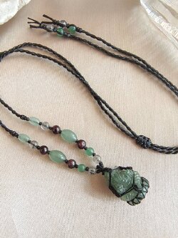 สร้อยคอหินอเวนเจอรีนโกเมนกับจี้พระพิฆเนศหินอเวนเจอรีน