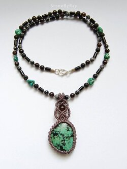 สร้อยคอเชือกถักจี้หินเทอร์ควอยส์ Turquoise