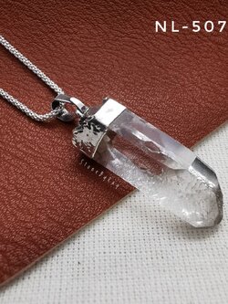 สร้อยคอเงินจี้หินคริสตัลควอตซ์ผลึกธรรมชาติ Crystal Quartz