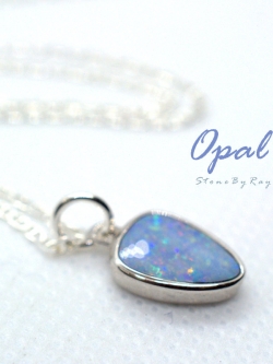 สร้อยคอเงินจี้พลอยโอปอล