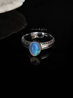 แหวนเงินแท้พลอยโอปอล