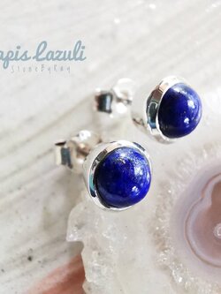 ต่างหูเงินหินลาพิสลาซูลี Lapis Lazuli