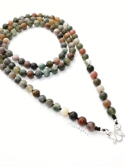 สร้อยคอปะคำ108หินมอสอาเกต (Moss Agate)