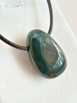 สร้อยคอเงินจี้หินเลือด Blood stone