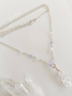 สร้อยคอเงินจี้หินคุนไซต์ Kunzite